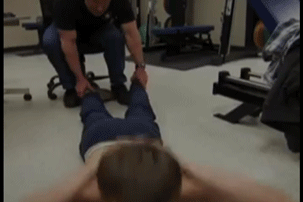 One of the craziest contortions, backwards situps!